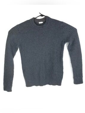 Filippa K Men's US M Ribbed Panama Knit Sweater Mid-Grey Medium